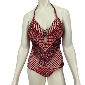 Kenneth Cole NY Geometric Swimsuit Tankini 2-Piece Tummytone Chest 35" Waist 29"